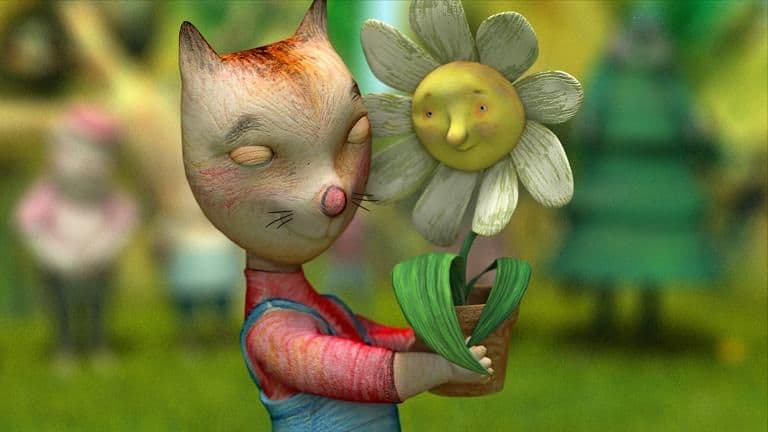 Nel tondo della foresta quadrata il fiore di Pretty Kitty film card